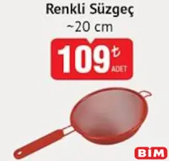 RENKLİ SÜZGEÇ 20 CM